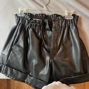 Abercrombies & fitch faux leather shorts